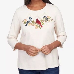 Alfred Dunner Pink Graphic T-Shirt with Short Sleeves